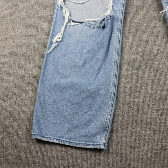 Hollister Jeans Womens 7 Light Wash Ultra High Rise Dad Distressed Ripped Knees - Picture 5 of 16